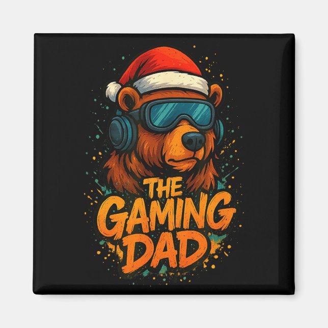 Aimant Funny Gaming Dad Christmas Outfit Gamer Gift  (Devant)