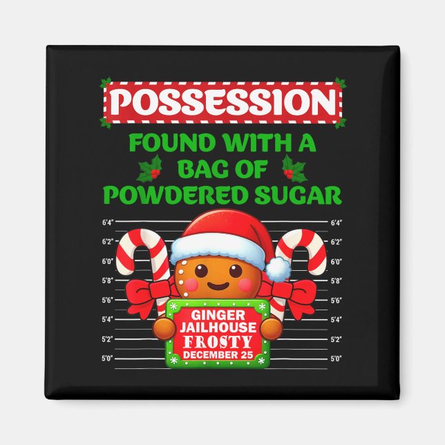 Aimant Funny Gingerbread Inmate Christmas Matching Family (Devant)