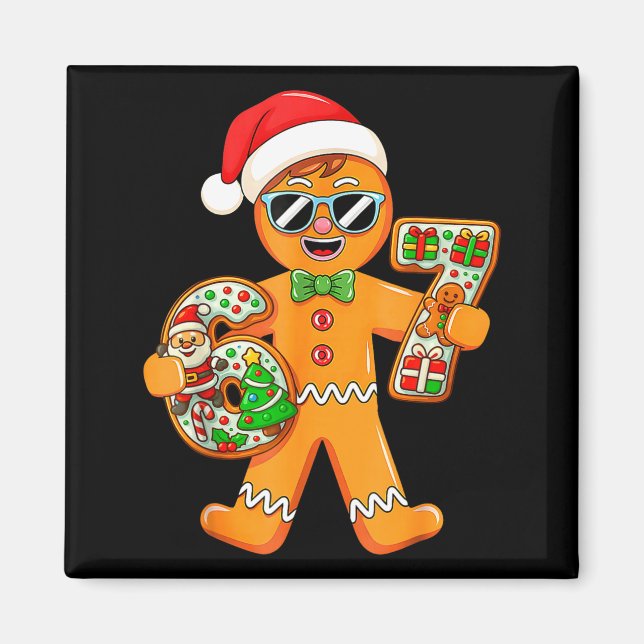 Aimant Funny Gingerbread Six Seven 67 Gingerbread Man Xma (Devant)