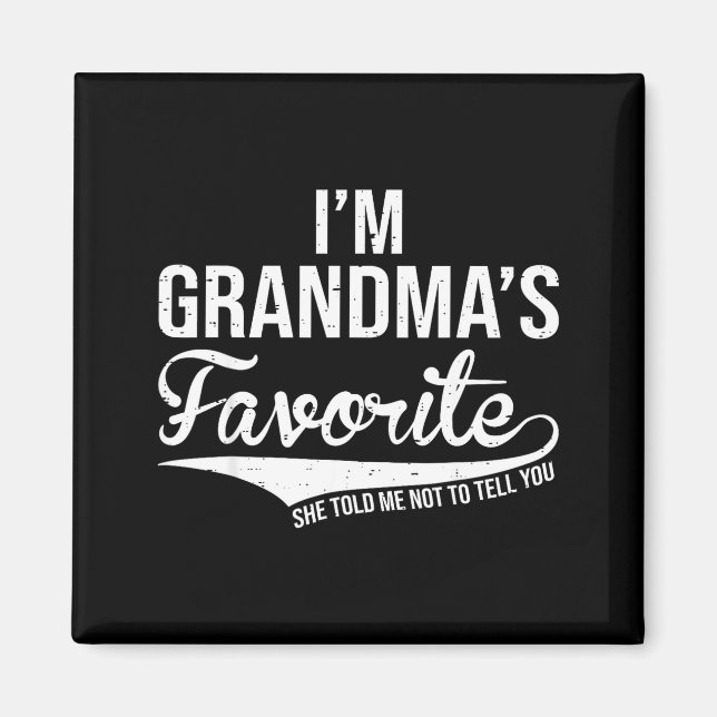Aimant Funny Grandma's Favorite Grandson &amp; Granddaugh (Devant)