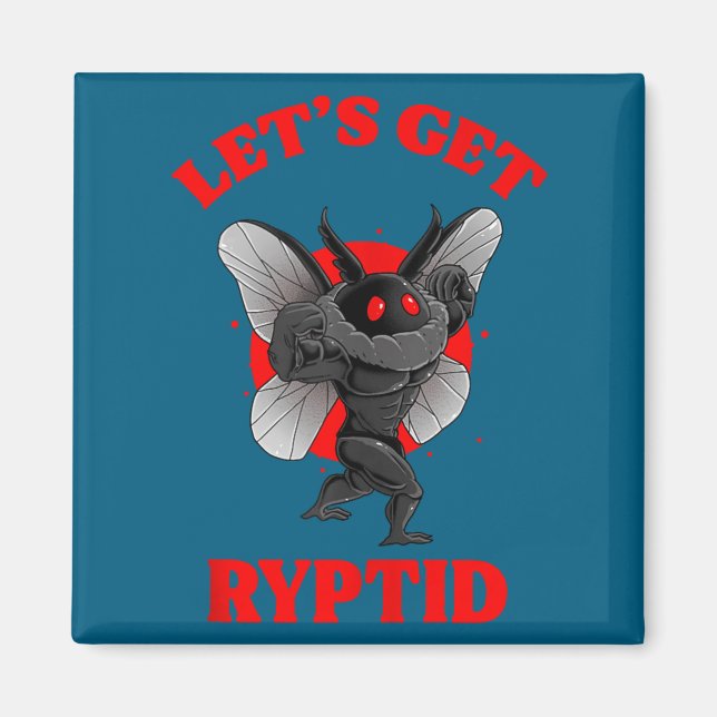 Aimant Funny Gym Mothman Shirt Cryptid Let's Get Ryptid G (Devant)