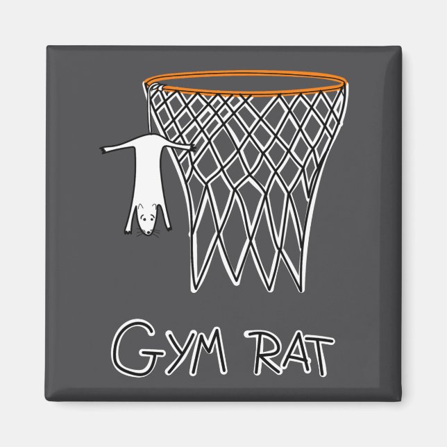 Aimant Funny Gym Rat Basketball Hoop  (Devant)
