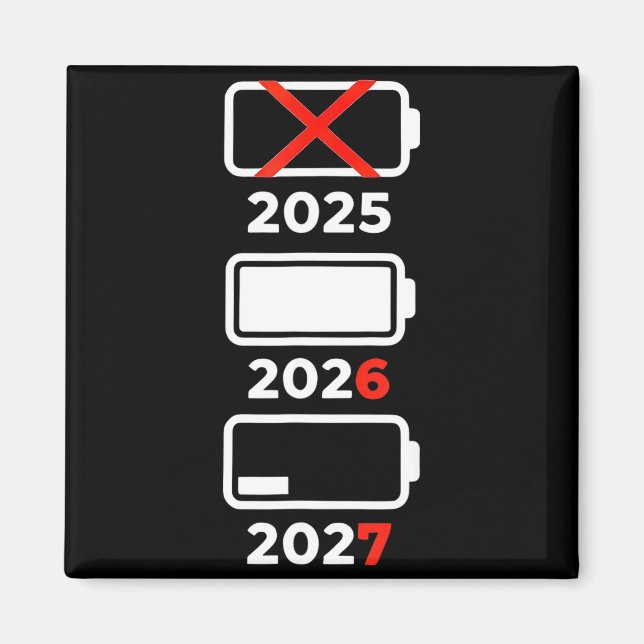 Aimant Funny Happy New Year 2026 2027 67 Meme Six Seven  (Devant)