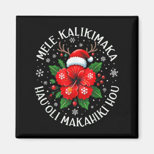 Aimant Funny Hawaii Père Noël Xmas Tree vacances de surf 