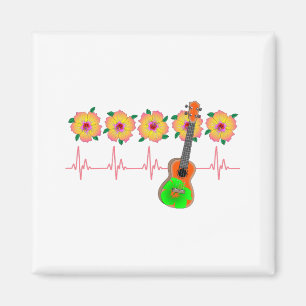 Aimant Funny Heartbeat EKG Line pour Ukulele Music