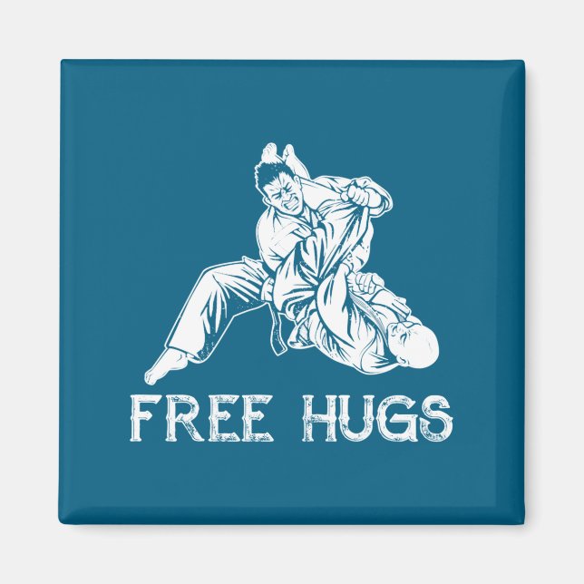Aimant Funny Hugs Brazilian Jiu Jitsu Mma Bjj  (Devant)