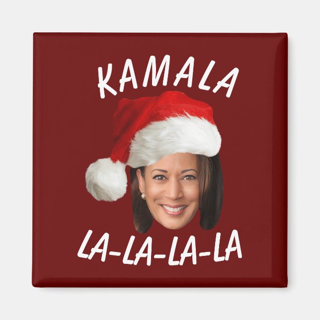 Aimant Funny Kamala Harris Face Santa Hat Noël (Devant)