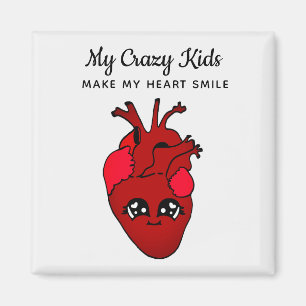 Aimant Funny Kawaii Souriant Coeur Enfants Valentines Jou