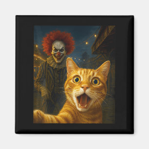 Aimant Funny Orange Tabby Cat Selfie Clown Déplaisant Sok