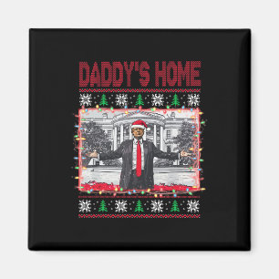 Aimant Funny Papa Est à la Maison Trump Sweater de Noël S