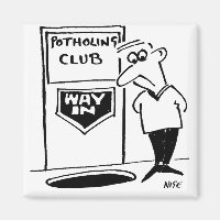 Funny Potholing Club Entrée dans le caricature du