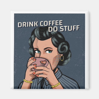 AIMANT FUNNY RETRO FAMILIALE FEMME CAFÉ FAMILIAL FRIDGE M