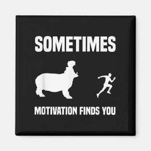 Aimant Funny Running Chemise Sport Runner Hippo Motivatio