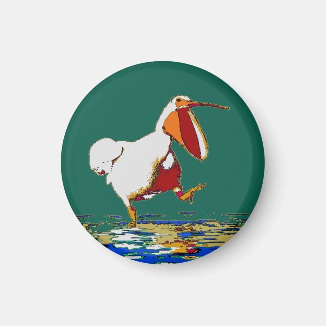 Aimant Funny Running Pelican (Devant)
