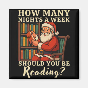 Aimant Funny Santa lisant 67 Meme Tee Noël Enseignant