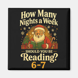 Aimant Funny Santa lisant 67 Meme Tee Noël Enseignant