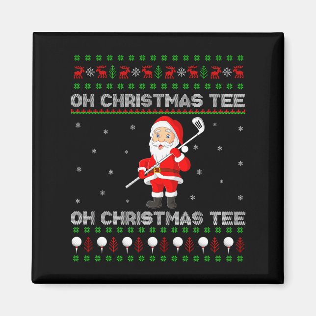 Aimant Funny Santa Playing Golf Srts Christmas  (Devant)