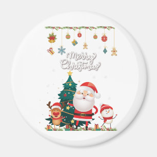 Aimant Funny Santa, Snowman, Reindeer Merry Christmas