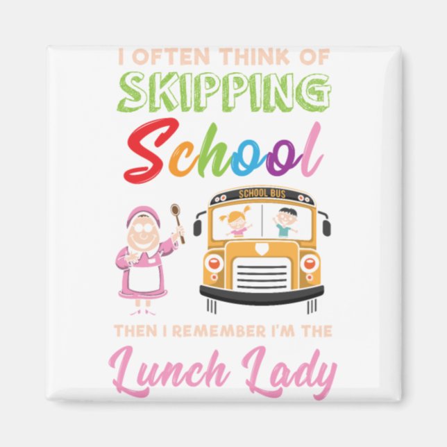 Aimant Funny School Lunch Lady Gift (Devant)
