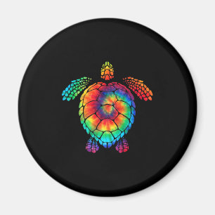 Aimant Funny Sea Turtle Ocean Tie Dye Rainbow Hippie
