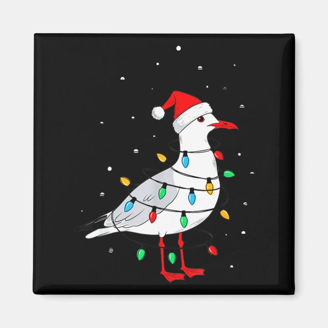 Aimant Funny Seagull Bird Christmas Animal Lover  (Devant)