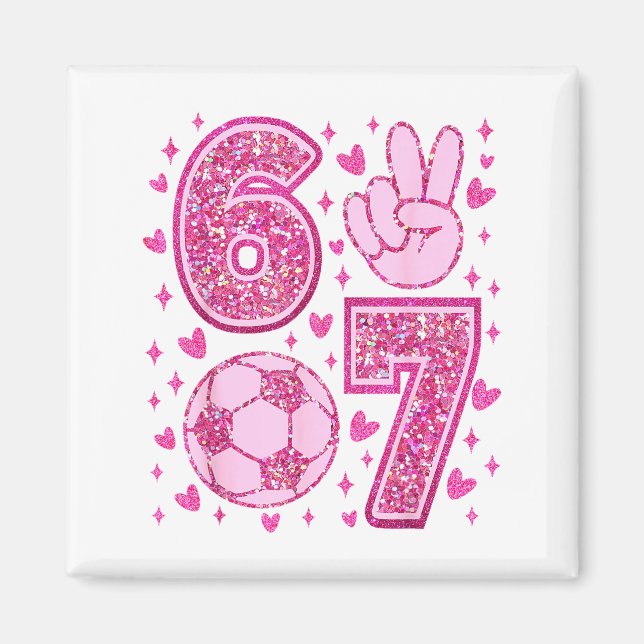 Aimant Funny Six Seven Soccer Valentines Day Men Women Ki (Devant)