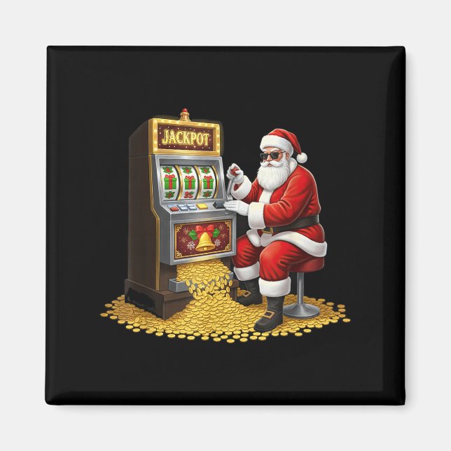Aimant Funny Slot Machine Santa Christmas Graphic Casino  (Devant)