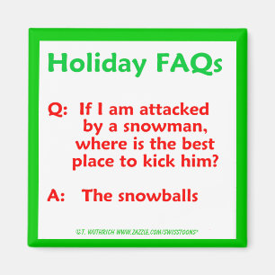 Aimant Funny Snowman Noël Pun de Noël Humour