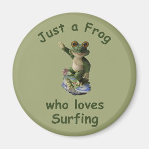 Aimant Funny surfing Kawai frog