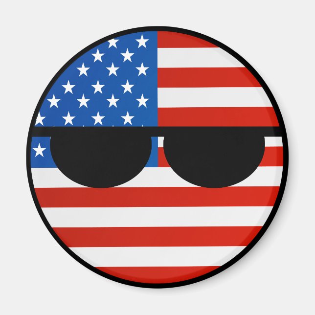 Aimant Funny Trending Geeky USA Countryball (Devant)