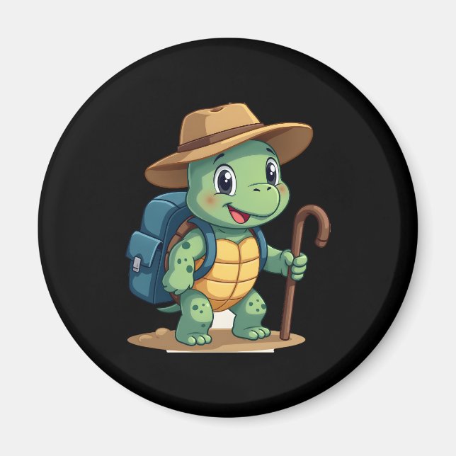 Aimant Funny Turtle Hiking Graphic Camping Lover Adventur (Devant)