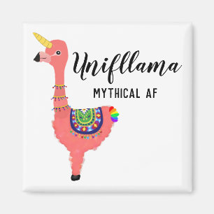 Aimant Funny Unicorn Flamant rose Llama Inspirant Uniflla