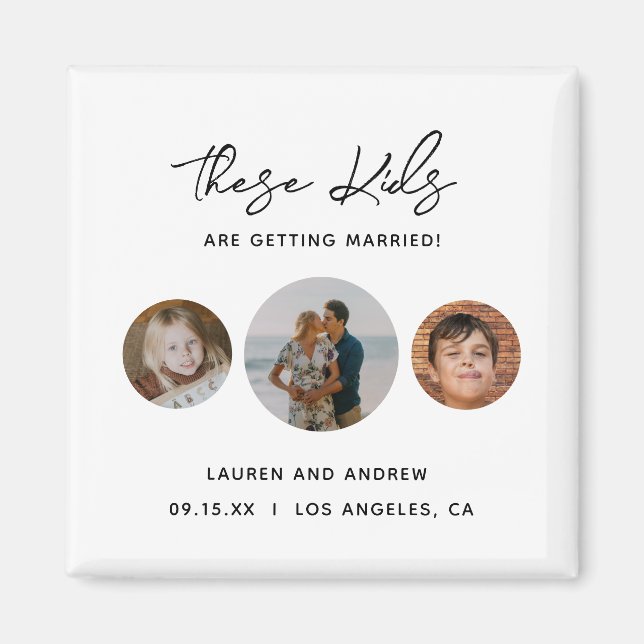 Aimant Funny Unique Enfants Photo Mariage Enregistrer La  (Devant)