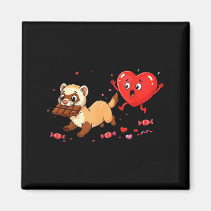 Aimant Furet drôle chocolat coeur valentin femmes hommes
