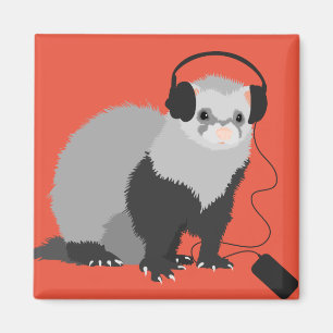 Aimant Furet drôle de mélomane