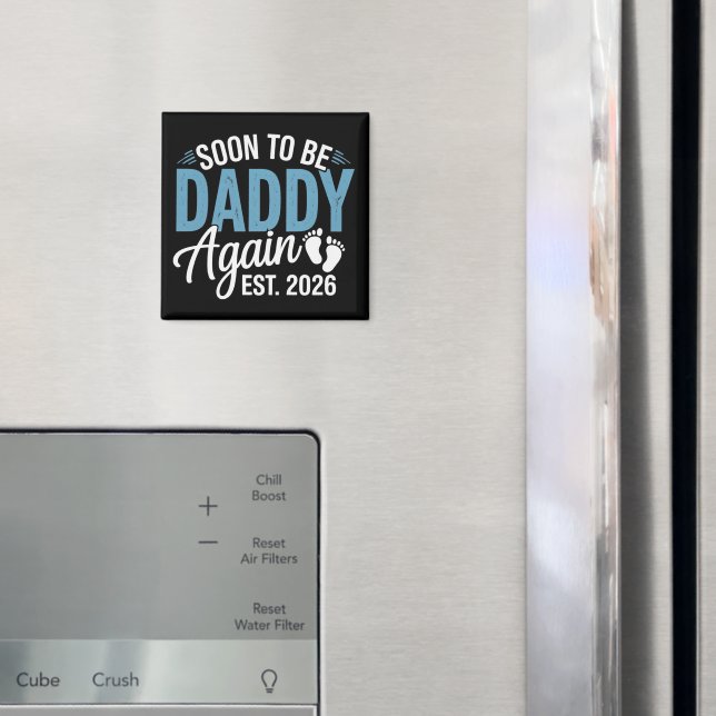Aimant Futur papa à nouveau prévu pour 2026 annonce bébé  (In situ (réfrigérateur))
