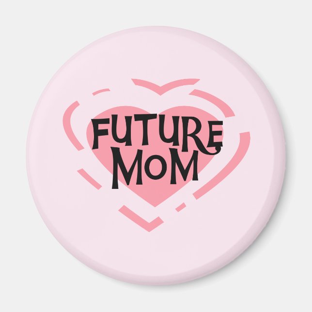 Aimant Future Mom Pink Heart Tshirts et cadeaux (Devant)