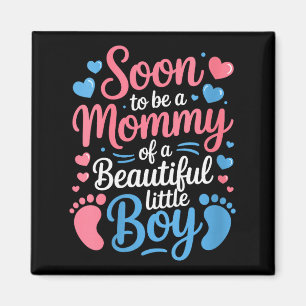 Aimant Futures maman d'un beau bébé garçon,