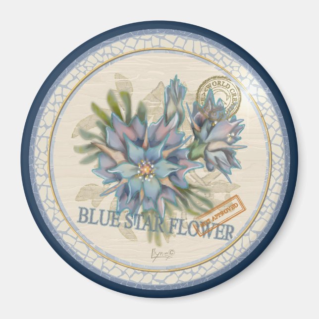 Aimant G Bureau de création Fleur bleue (Devant)