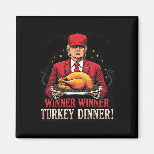 Aimant Gagnante Funny Gagnante Turquie Dîner Trump Pjs Me