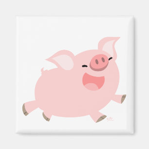 Aimant gai de porc de bande dessinée
