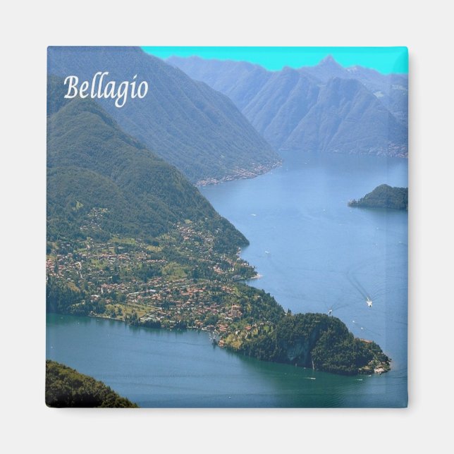 Aimant GAL014 BELLAGIO, Lac de Côme, Italie, Frigo (Devant)