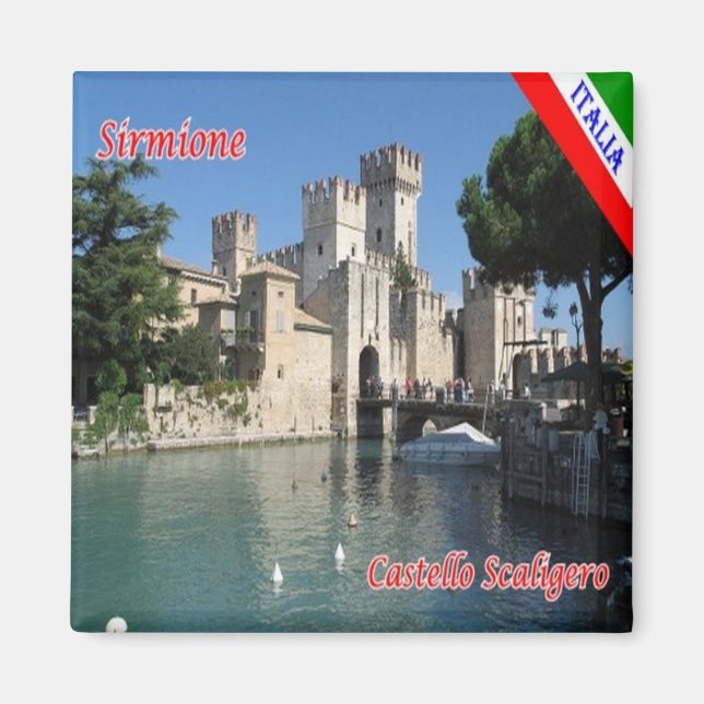 Aimant GAL112 Lac de Garde SIRMIONE, Château Scaligero, (Devant)