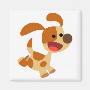Aimant gambadant mignon de chien de bande dessiné