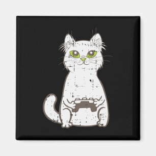 Aimant Gamer Cat Video Game Controller Cute Gaming Geek G