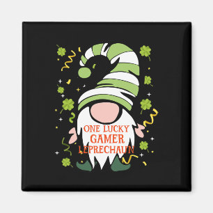Aimant Gamer Drôle St Patrick's Day Chanceux Gnome Famill