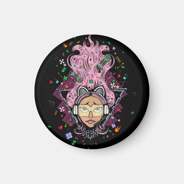 Aimant Gamer fille (Devant)