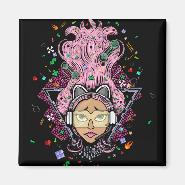 Aimant Gamer fille (Devant)