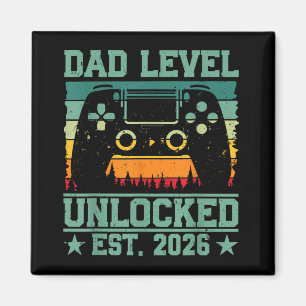 Aimant Gamer Papa Papa Niveau Déverrouillé Est 2026 Drôle