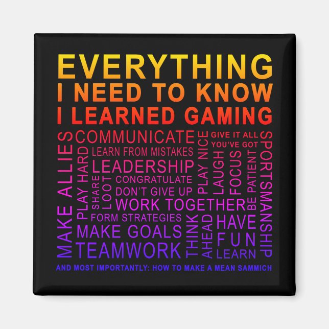 Aimant Gamer word Cloud Wisdom (Devant)